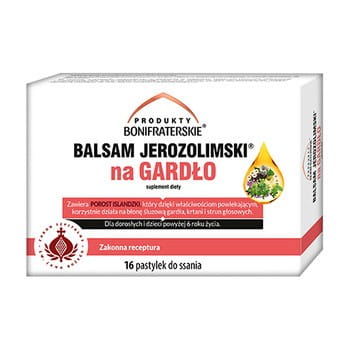 Balsam Jerozolimski na gardło (16 pastylek do ssania) Produkty Bonifraterskie
