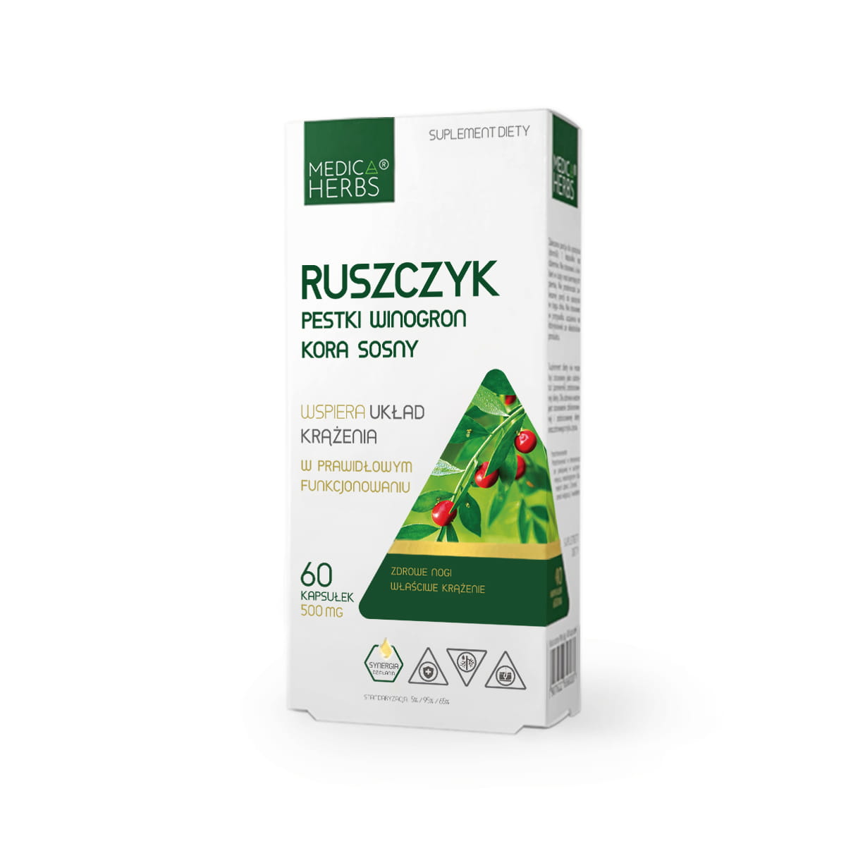 Ruszczyk, pestki winogron, kora sosny MEDICA HERBS (60kaps.)