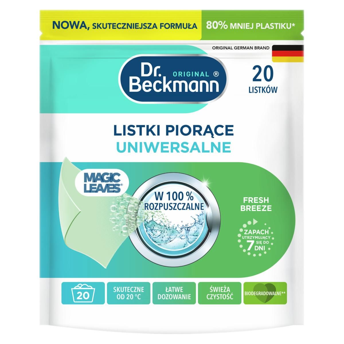 Dr. Beckmann Magic Leaves Listki piorące Fresh Breeze - uniwersalne 20 sztuk