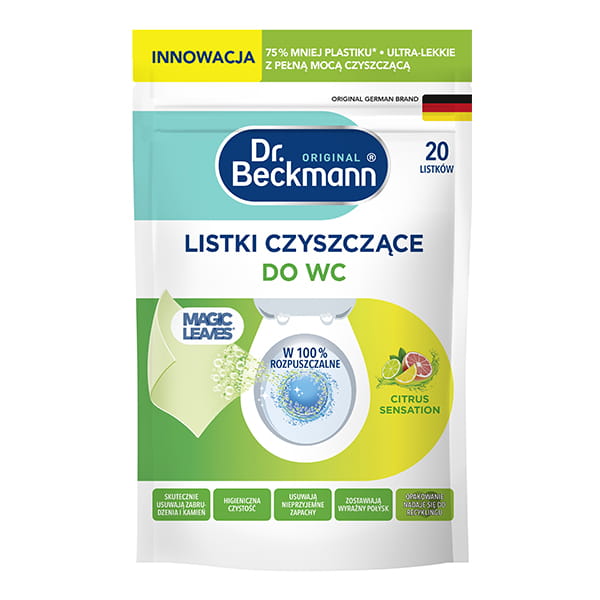 Dr. Beckmann Magic Leaves Ocean Breeze Listki czyszczące do WC 20 szt.