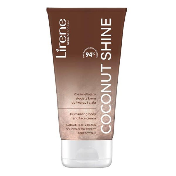 Lirene PERFECT TAN Rozświetlający złocisty krem do twarzy i ciała COCONUT SHINE 150 ml