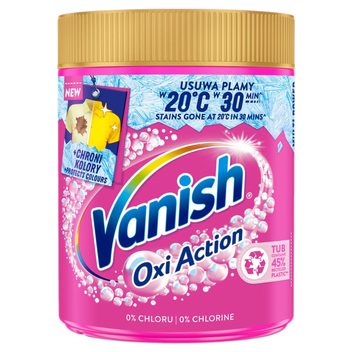 Vanish Oxi Action Pink Odplamiacz w Proszku do Kolorowych Tkanin 470G