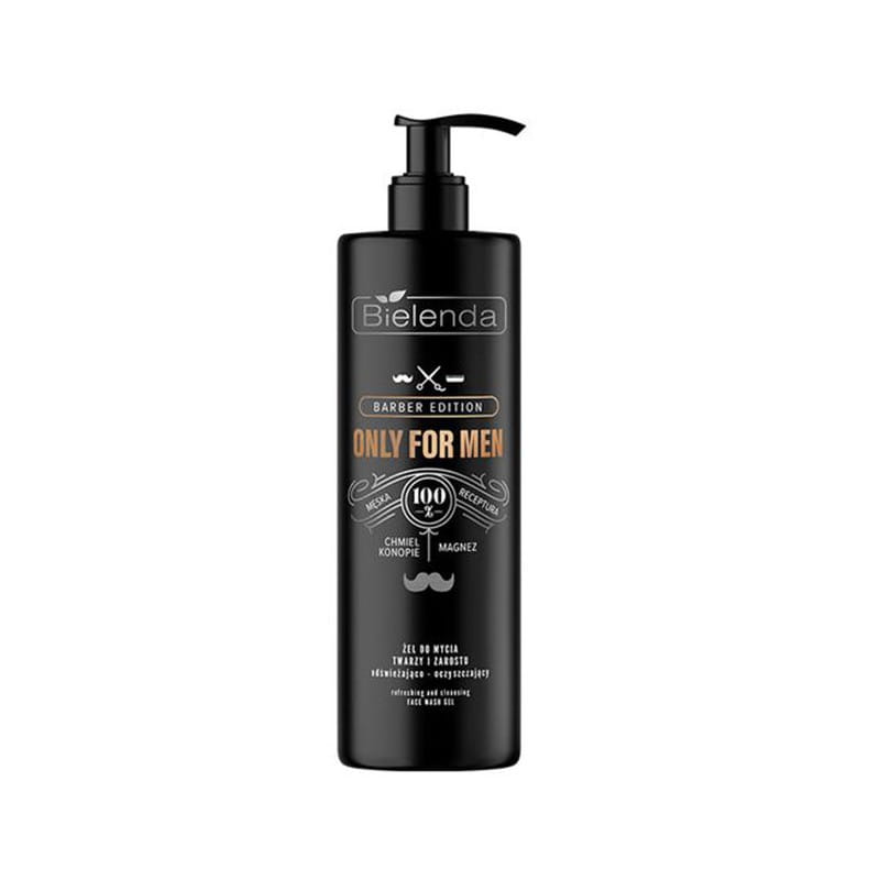 Bielenda Only for Men Barber Edition Żel do mycia twarzy i zarostu odświeżająco-nawilżający 190 g