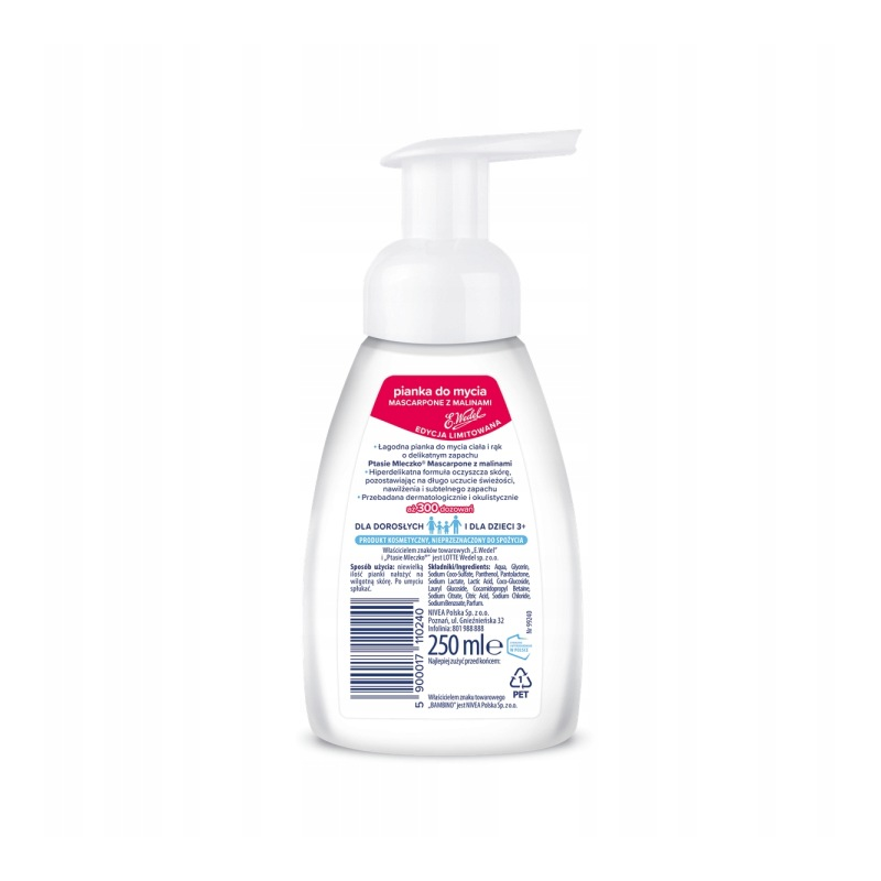 Bambino Rodzina & Wedel Pianka do mycia rąk o zapachu malina z mascarpone 250 ml