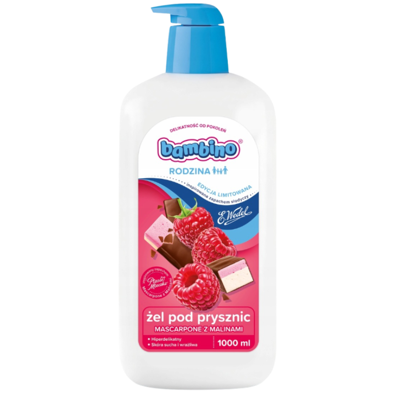 Bambino Rodzina & Wedel Żel pod prysznic o zapachu malina z mascarpone 1l